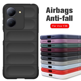 For Vivo Y36 Y 36 Y35 Y22 Y 22 Y22S VivoY36 4G 5G Soft Flexible Silicone TPU Bumper Phone Cover Back Casing Armor Airbag Camera Protect Hard Cases