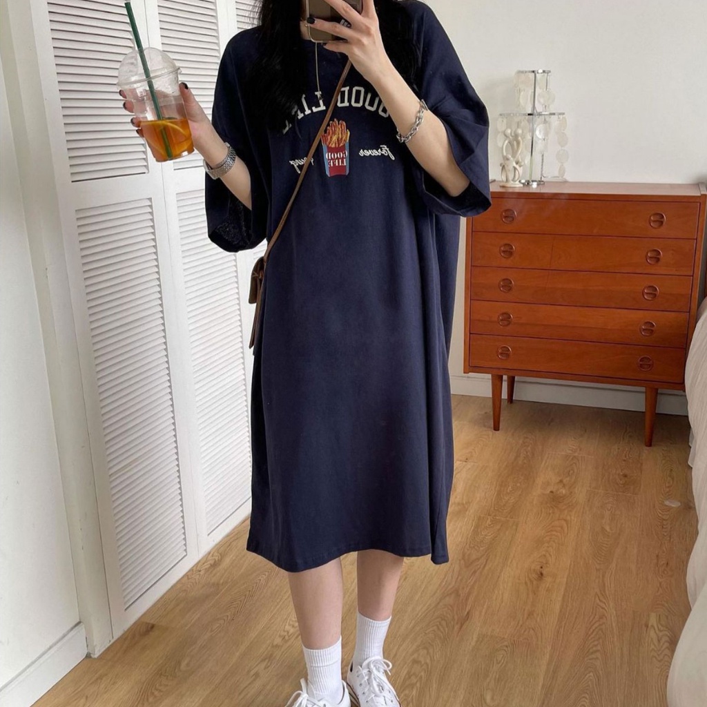 ชุดคลุมท้องแขนสั้นดีไซน์ตัดกัน พร้อมส่งจากไทย