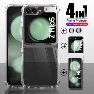 4To1 Hydrogel Film Screen Protector For Samsung Z Flip5 5G Flip 5 Clear Airbags Case ZFlip5 Back Screen Camera Protective Glass