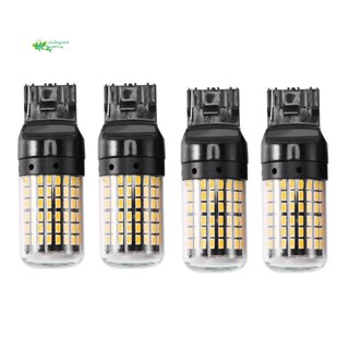 หลอดไฟเลี้ยว Canbus T20 7440 W21W Wy21W 144-Smd สีดํา สีเหลือง 4 ชิ้น