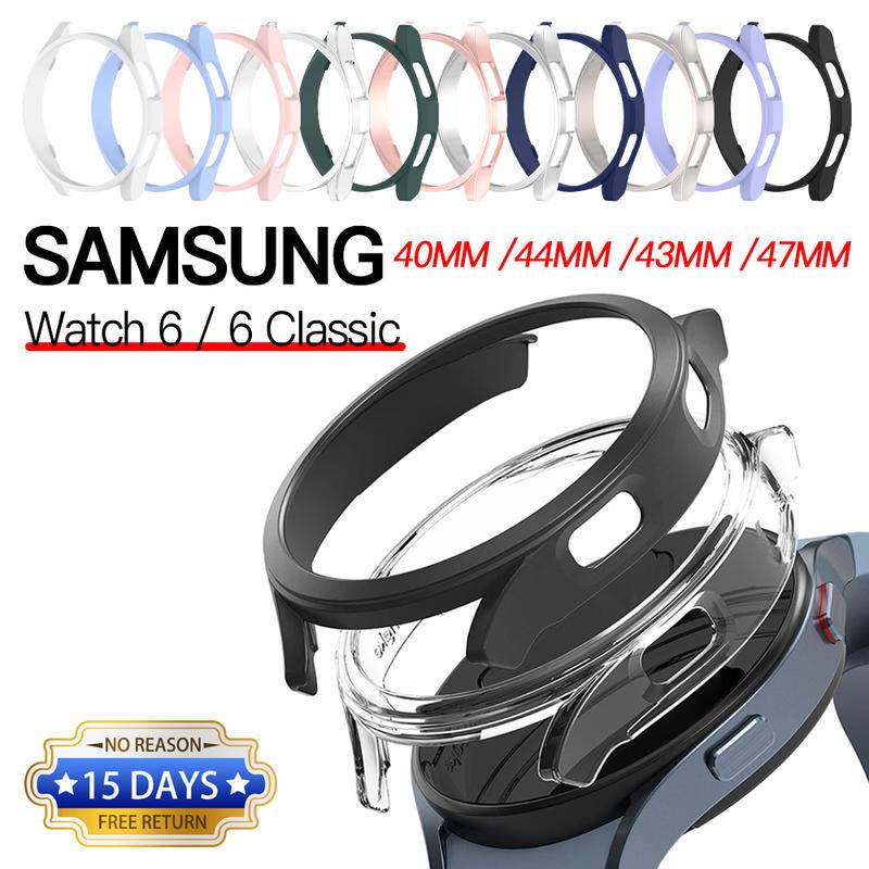 เคสป้องกันนาฬิกาข้อมือ PC สําหรับ Samsung Galaxy Watch 6 40 มม. 44 มม. 45 มม. 6 Classic 43 มม. 47 มม.
