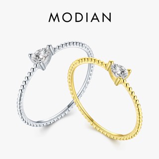 Modian แหวนเงินแท้ 925 รูปหยดน้ํา ขนาดเล็ก เครื่องประดับ สําหรับผู้หญิง คู่รัก งานแต่งงาน