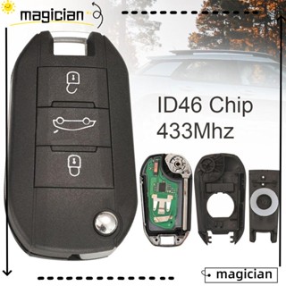 MAG กุญแจรีโมตรถยนต์ VA2 HU83 433Mhz ID46 ชิป 3 ปุ่ม สําหรับ Citroen C3 C4 C5