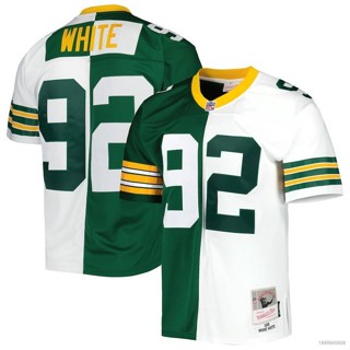 เสื้อกีฬาแขนสั้น ลายทีมชาติฟุตบอล NFL HQ7 1996 Green Bay Packers Jersey Reggie สีขาว พลัสไซซ์ QH7