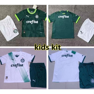 เสื้อกีฬาแขนสั้น ลายทีมชาติฟุตบอล Palmeiras 23/24 ชุดเหย้า สําหรับเด็ก