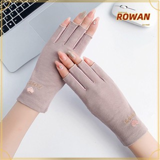 Rowans ถุงมือข้อสั้น กันลื่น สีพื้น ไร้นิ้ว สําหรับผู้หญิง