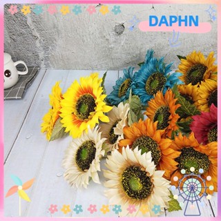 DAPHS ดอกทานตะวันปลอม ผ้าไหม สีเหลือง สําหรับตกแต่งบ้าน