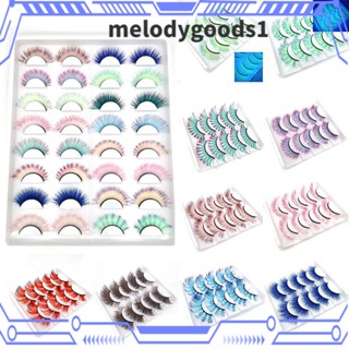 MELODYGOODS1 ขนตาปลอม ขนมิงค์เทียม 3D ยาวธรรมชาติ ไล่โทนสี คุณภาพสูง 5 คู่