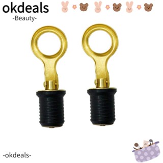 OKDEALS จุกปิดท่อระบายน้ํา ทองเหลือง สีทอง สําหรับเรือ เส้นผ่าศูนย์กลาง 1 นิ้ว 2 ชิ้น