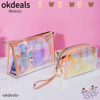 Okdeals กระเป๋าเครื่องสําอาง PVC ใส ความจุขนาดใหญ่