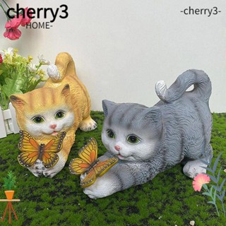 Cherry3 รูปปั้นเรซิ่น รูปแมว กันการกัดกร่อน สําหรับตกแต่งสวน