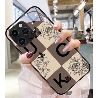 Dmy เคสกระจกนิรภัย สไตล์คลาสสิก สําหรับ iphone 14 pro max 12 mini XS max X XR 11 pro 13 pro 8 plus 7 6 6s