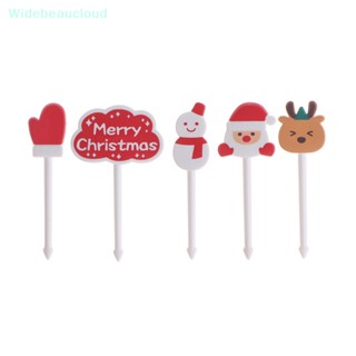 Widebeaucloud Merry Christmas ส้อมจิ้มผลไม้ เค้ก ผลไม้ ไม้จิ้มฟัน เบนโตะ อาหารกลางวัน เบนโตะ ปาร์ตี้ ดี