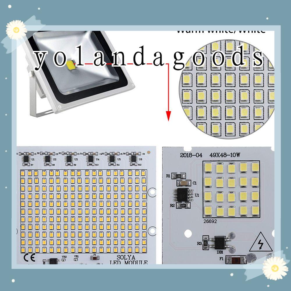 ☆YOLA☆ 1Pc White/Warm White Smart IC Floodlight Driver Lamp LED Chip Beads  10W 20W 30W 50W 100W New High Power 220V Input  SMD2835/Multicolor