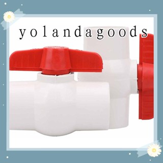 YOLA วาล์วน้ํา PVC 1-1/2 นิ้ว 150 PSI ตัวเมีย x ตัวเมีย มือจับสีแดง สําหรับน้ํา น้ํามัน 2 ชิ้น