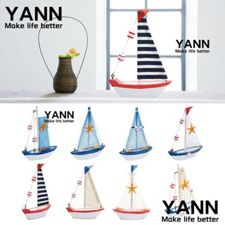 Yann1 โมเดลเรือใบ เปลือกหอยไม้ ขนาดเล็ก 15*11*3 ซม. สไตล์เมดิเตอร์เรเนียน สําหรับตกแต่งบ้าน ออฟฟิศ ห้องนั่งเล่น