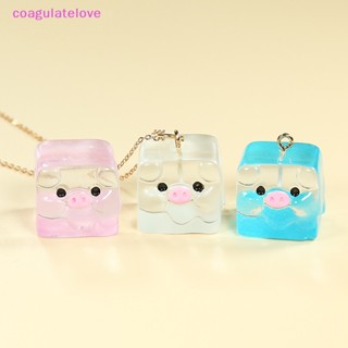 Coagulatelove บล็อคเรซิ่น รูปการ์ตูนหมู 3D เรืองแสง แฮนด์เมด DIY สําหรับตกแต่งภูมิทัศน์ เครื่องประดับ 2 ชิ้น [ขายดี]