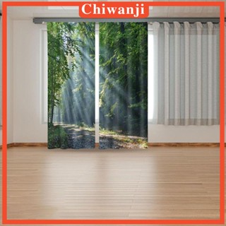 [Chiwanji] ผ้าม่านโพลีเอสเตอร์ไฟเบอร์ พิมพ์ลาย สําหรับตกแต่งห้องนั่งเล่น