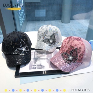 Eutus หมวกเบสบอล กันแดด ประดับพลอยเทียม ปรับได้ สไตล์ฮิปฮอป สําหรับผู้ชาย และผู้หญิง