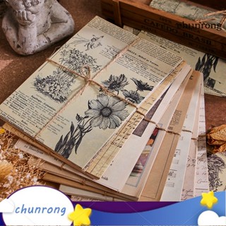 Chunrong กระดาษใส พิมพ์ลาย สไตล์วินเทจ สําหรับตกแต่งสมุดภาพ 30 ชิ้น