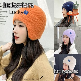 Lucky หมวกบีนนี่ ผ้าขนสัตว์ถัก แฟชั่น กลางแจ้ง