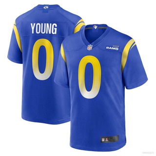 Yp2 NFL เสื้อยืดลําลอง แขนสั้น คอกลม พิมพ์ลาย Los Angeles Rams Byron Young พลัสไซซ์ สําหรับเล่นกีฬา PY2