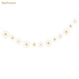 [BaiPester] แบนเนอร์กระดาษ ลายดอกเดซี่ สไตล์โบโฮ สําหรับตกแต่งปาร์ตี้วันเกิด