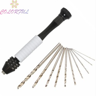 【COLORFUL】Hand Drill Non-slip Plastic White 0.5-2mm Metal Change For 0.3-3.4mm Drill