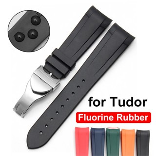 สายนาฬิกาข้อมือ ยางฟลูออรีน FKM พรีเมี่ยม สําหรับ Tudor Band 22 มม. ปลายโค้ง สร้อยข้อมือซิลิโคน สายรัดข้อมือนุ่ม สําหรับผู้หญิง ผู้ชาย สายนาฬิกาดําน้ํา