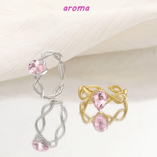 Aroma แหวนคอสเพลย์ รูปมงกุฎเจ้าหญิง บาร์บี้ ประดับเพทาย สีชมพู