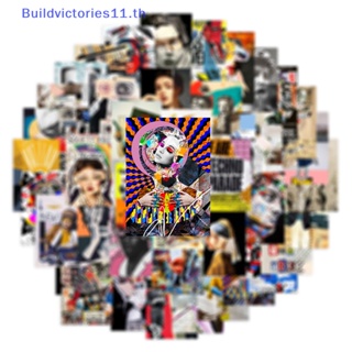 Buildvictories11 สติกเกอร์ ลายศิลปะ สไตล์โมเดิร์น สําหรับติดตกแต่งตู้เย็น แล็ปท็อป กีตาร์ กระเป๋าเดินทาง 50 ชิ้น