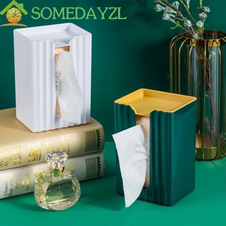 Somedayzl กล่องทิชชู่ แนวตั้ง กันฝุ่น มีกาวในตัว สีพื้น ไม่ต้องเจาะ ประหยัดพื้นที่ ชั้นวางม้วนกระดาษ