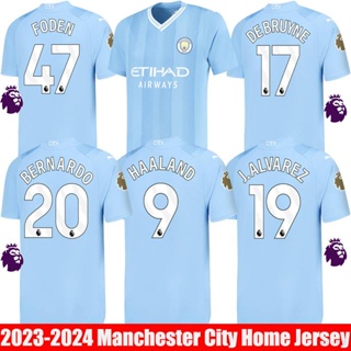 เสื้อยืด ลาย YP2 2023-24 Jersey PL Haaland Bernardo Foden Alvarez Grealish De Bruyne พลัสไซซ์ สําหรับผู้ชาย และผู้หญิง PY2