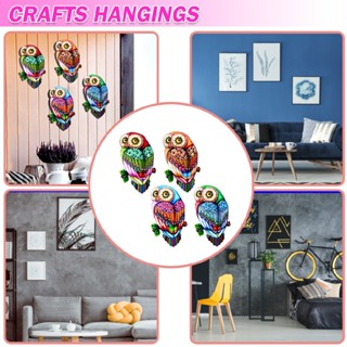 Metal Owl Wall Art Colorful Birds Sculpture Iron Indoor Outdoor Hanging Decor