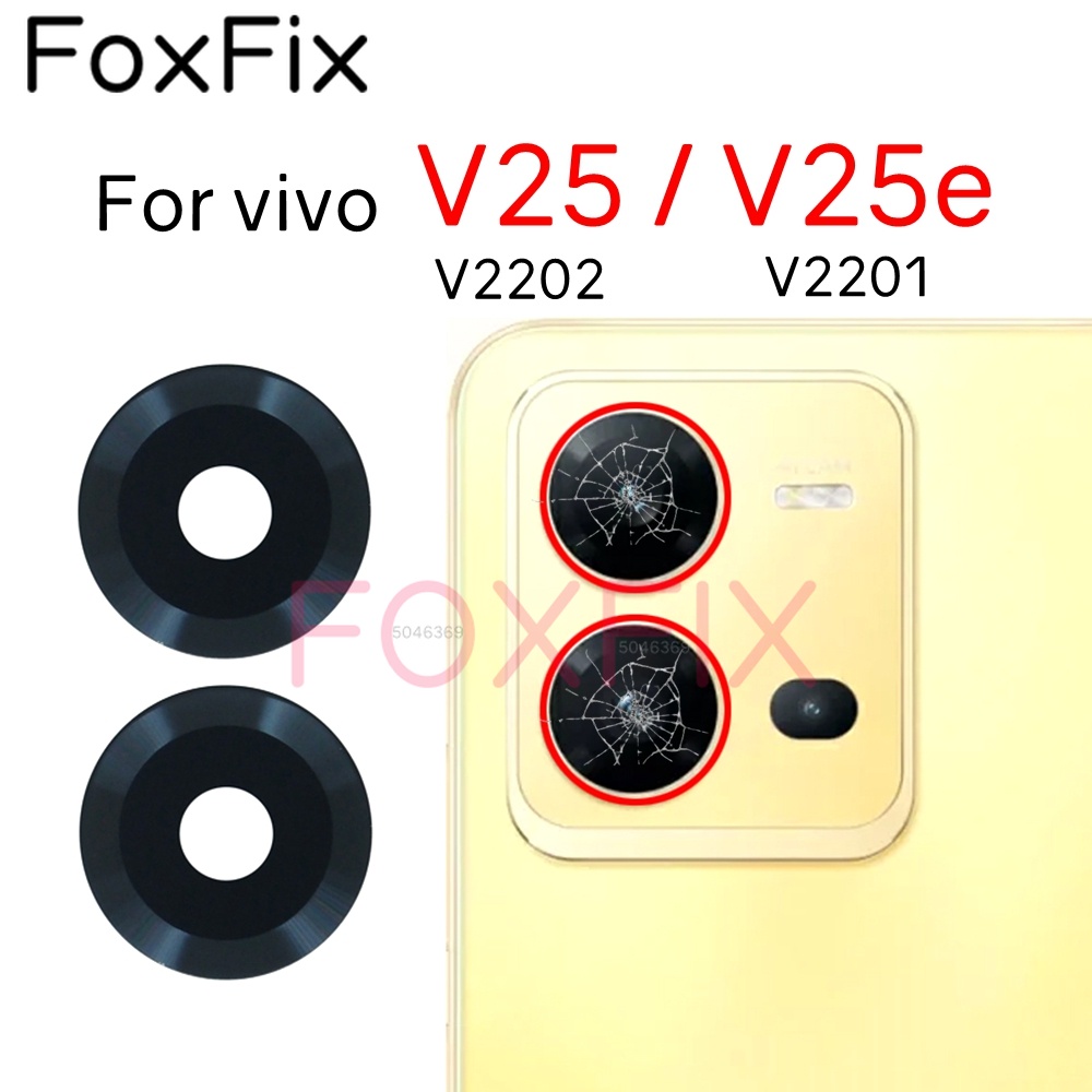 เลนส์กระจกกล้องด้านหลัง พร้อมสติกเกอร์กาว แบบเปลี่ยน สําหรับ vivo V25 V25e V2201 V2202