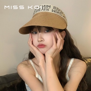 Misskoi [พร้อมส่ง] หมวกฟางเปล่า กันแดด เหมาะกับเดินชายหาดกลางแจ้ง แฟชั่นฤดูร้อน สําหรับผู้หญิง