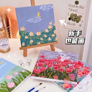 ภาพวาดสีน้ํามันอะคริลิค รูปดอกทิวลิป ตามตัวเลข DIY สําหรับเด็ก