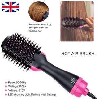 2in1 Hot Air Brush Electric Hair Dryer Straightener Curler Styler Comb Volumizer