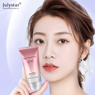 JULYSTAR Spf50 + ครีมกันแดด 60g Hydrating Hyaluronic Acid Long Lasting Anti Uv Treatment Sunblock Cream Pa + Sun Block Skin Care