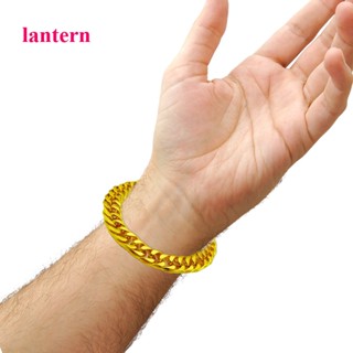 Lantern สร้อยข้อมือโซ่ สเตนเลส ชุบทอง 18K 12 มม. สไตล์คลาสสิก สําหรับผู้ชาย