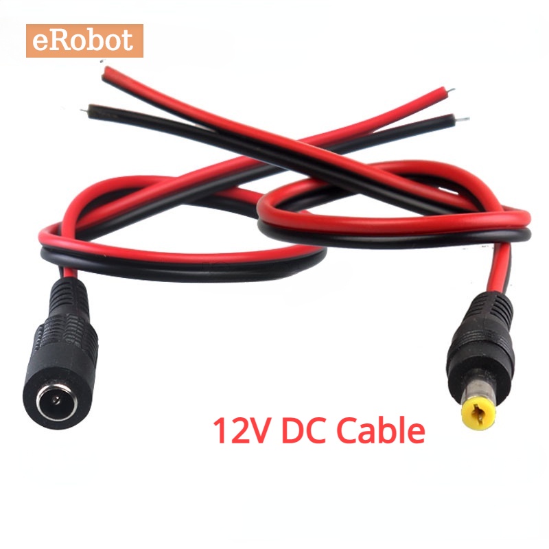 สายเคเบิลแจ็ค ตัวผู้ ตัวเมีย 2.1x5.5 มม. 12V DC สําหรับกล้องวงจรปิด 12V DC 5 ชิ้น