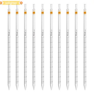 Solighter หลอดหยดยา 10 มล. ความทนทาน ±0.1 มล. ทนทาน สําหรับห้องปฏิบัติการเคมี 10 ชิ้น