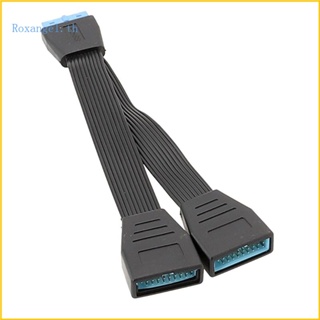 Rox สายเคเบิลเมนบอร์ดแยก USB 3 0 19-Pin Header 1 เป็น 2 15 ซม.