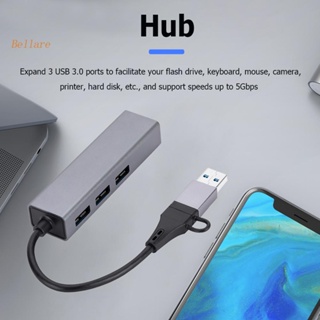 อะแดปเตอร์ฮับ USB C เป็นอีเธอร์เน็ต RJ45 รองรับเครือข่าย 10 100 1000Mbps UK [Bellare.th]