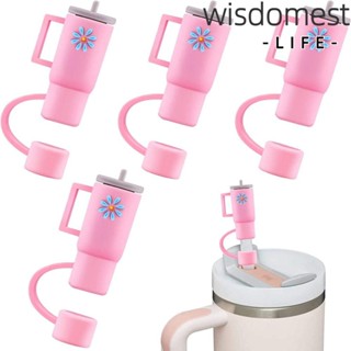 Wisdomest ฝาครอบหลอดดูดน้ํา ป้องกันฝุ่น ลายการ์ตูน ใช้ซ้ําได้ 2 ชิ้น