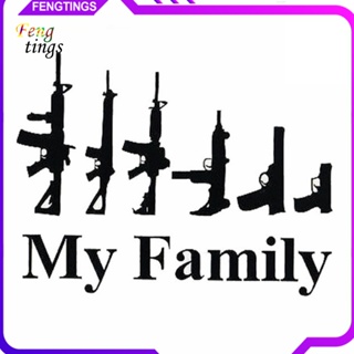 [Ft] สติกเกอร์ PET พิมพ์ลาย My Family Gun มีกาวในตัว สําหรับติดตกแต่งหน้าต่างรถยนต์