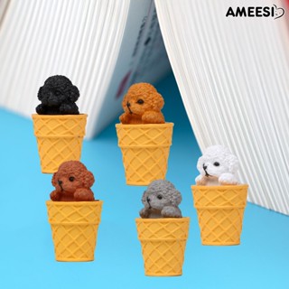 Ameesi ฟิกเกอร์ตุ๊กตาสุนัข ขนาดเล็ก ไม่ซีดจาง เหมือนจริง สําหรับเก็บสะสม 5 ชิ้น