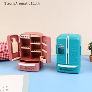 Strongaromatic โมเดลตู้แช่แข็ง ประตูคู่ ขนาดเล็ก 1:12 อุปกรณ์เสริม สําหรับตกแต่งบ้านตุ๊กตา