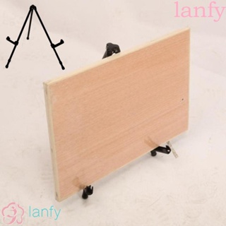 Lanfy ขาตั้งกล้อง สามขา แบบพับได้ โลหะ สีดํา พร้อมขาตั้ง กันลื่น สําหรับวาดภาพ บนผ้าใบ