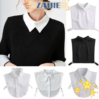 Zaijie24 เสื้อเชิ้ตคอปกปลอม ผ้าฝ้าย แฟชั่นคลาสสิก